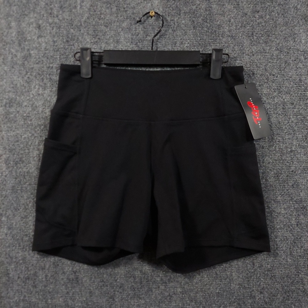 The Gym People Shorts Womens Large Black Compression Pockets High Waist Yoga